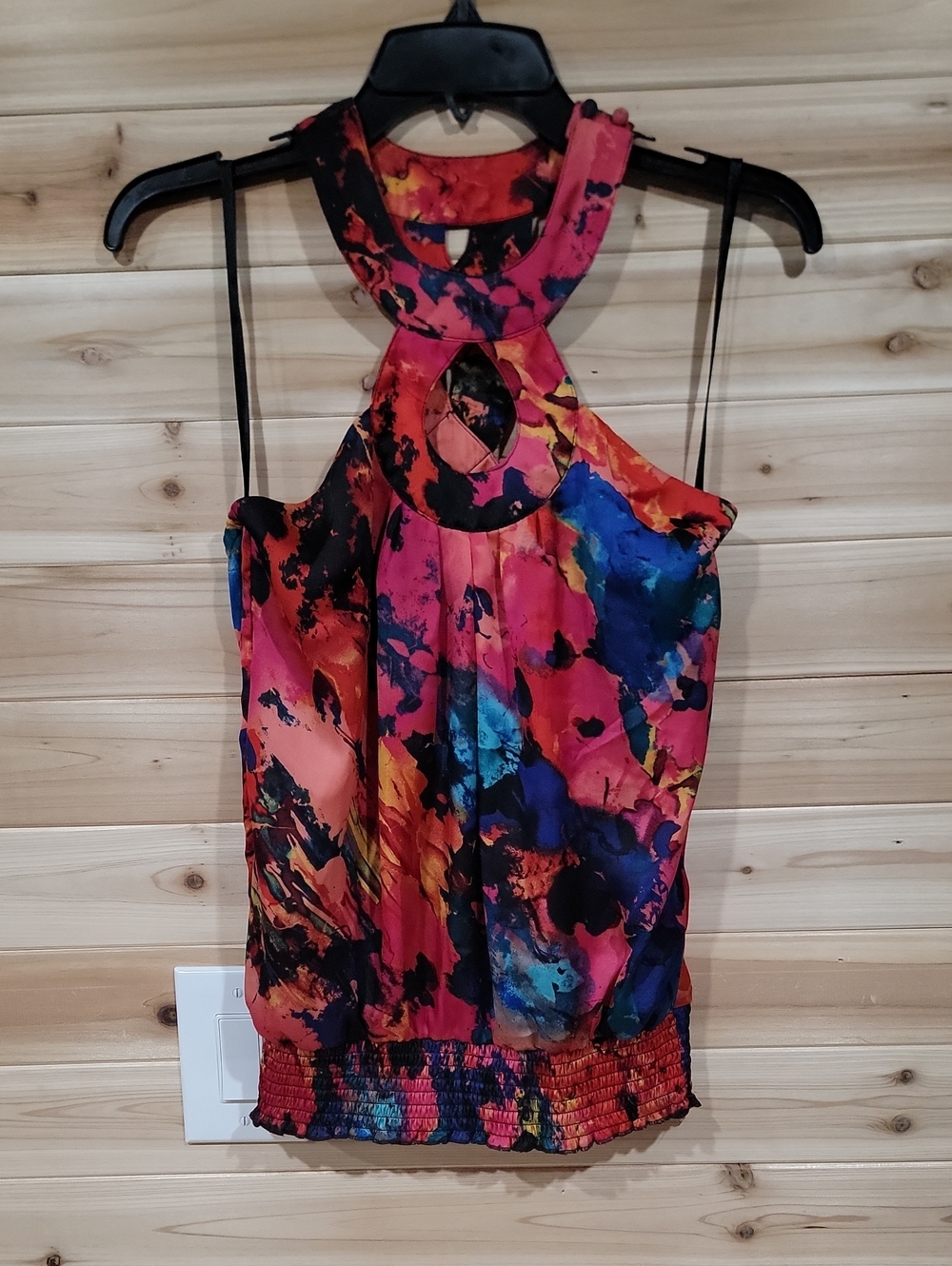 Charlotte Russe Multicolor Halter Camisole - Pink, Blue & Orange